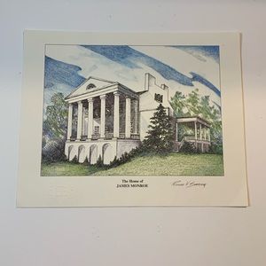 International Archives The Home Of James Monroe Print Size 8x10 W/COA New
